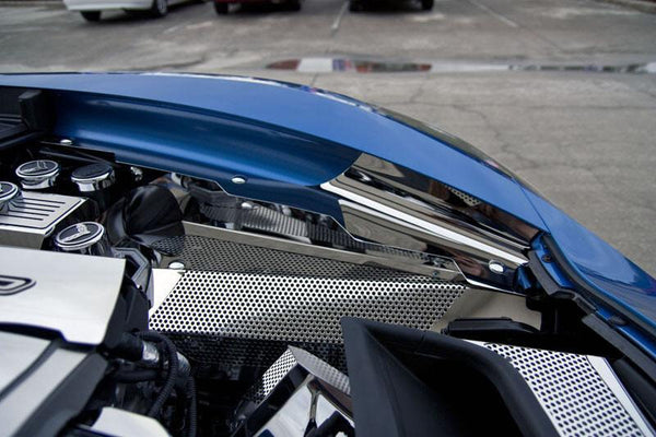 2014-2019 Corvette Z06/Grand Sport/C7 Stingray - Inner Fender Covers 3Pc | Stainless Steel, Perforated Polished Finish