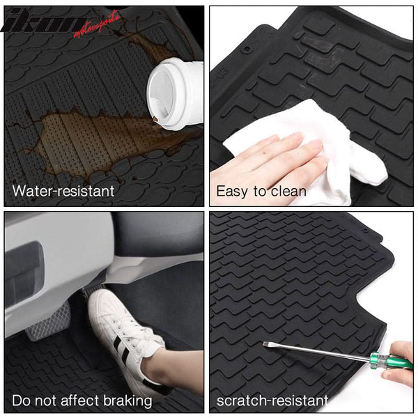 Car Floor Mat for 2012-2017 Toyota Camry Heavy Duty Black 5PC Latex