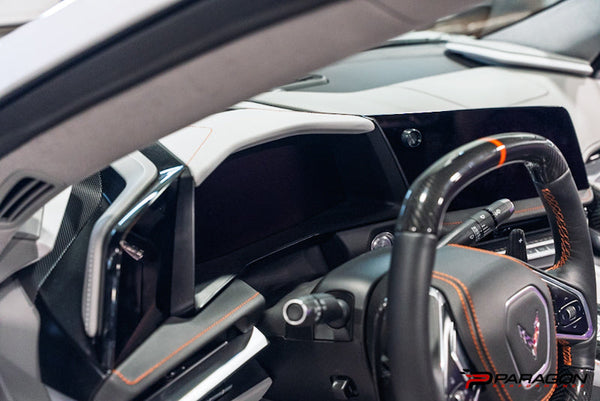CCS 26+ C8 Corvette Carbon Fiber Gauge Cluster Trim Overlay