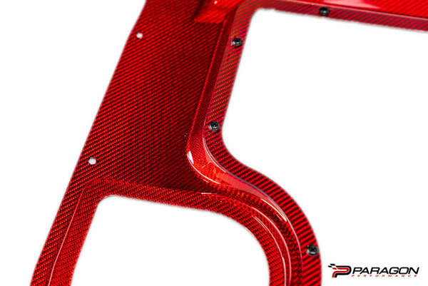 Paragon Performance C8 Corvette Red Carbon Fiber Clear Engine Cover - Convertible