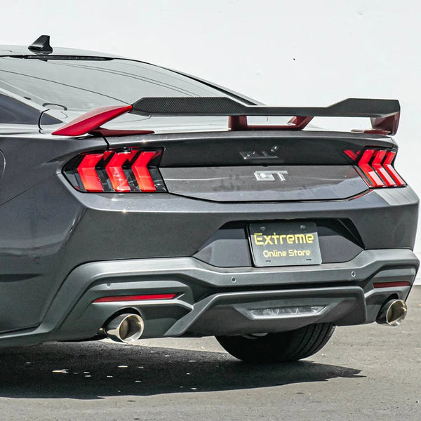 2024-Up Ford Mustang DRY Carbon Fiber GT Performance Wing Rear Gurney Flap Spoiler