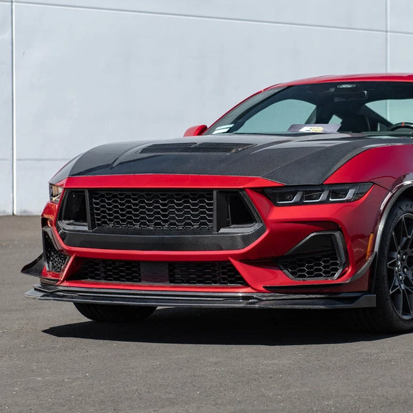 2024+ Ford Mustang Carbon Fiber Front Lip Extension Upper & Lower Lip