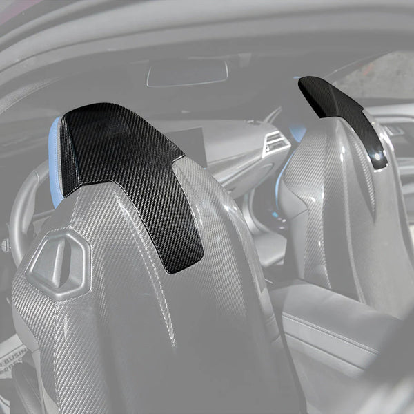 BMW G87 G80 G82 M2 M3 M4 S58 | Dry CARBON FIBER Tape-On Headrest Cover Pair