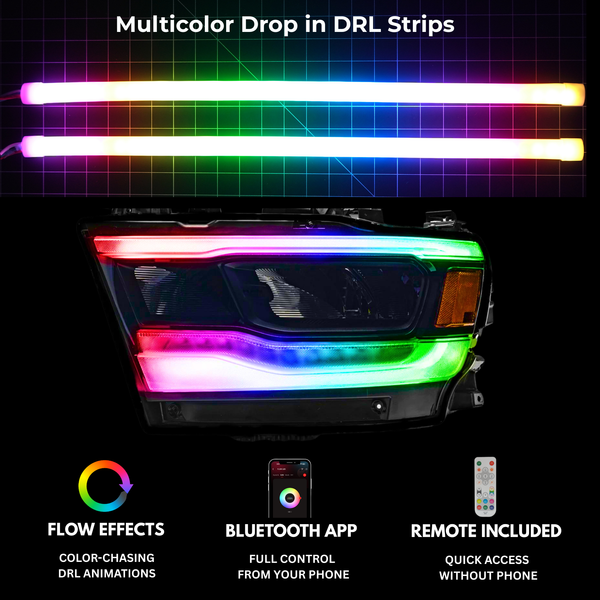 Ram 1500 (Mid-Level Trim) Multicolor DRL Boards (2019-2024)