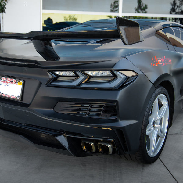 2020-2026 Corvette C8 Type-ZR1 Carbon Fiber 1pc Spoiler w/ Z06 Rear Bumper Kit For Stingray