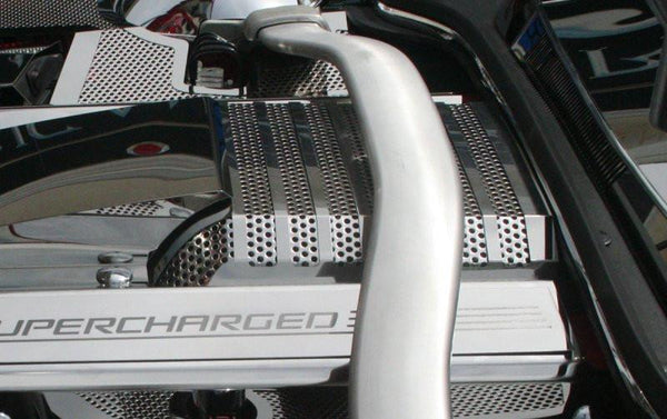 2012-2015 Camaro ZL1 - Supercharger Perforated Plenum Cover | Polished Stainless Steel