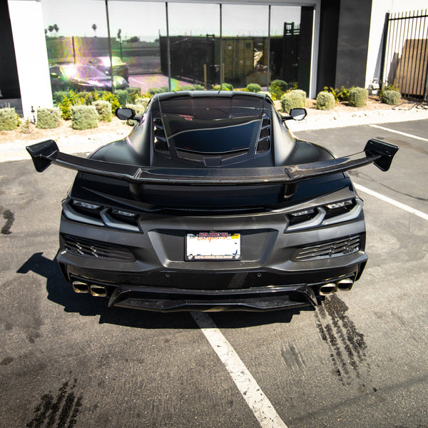 2020-2026 Corvette C8 Type-ZR1 Carbon Fiber 1pc Spoiler w/ Z06 Rear Bumper Kit For Stingray