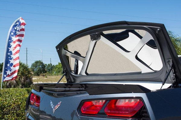2014-2019 C7 Corvette Convertible only - Trunk Lid Trim Kit Polished w/Brushed Brace | Stainless Steel