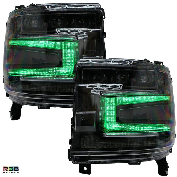 Chevrolet Silverado 1500: Multicolor Flow Series Headlights (2016-2018) | XB Morimoto