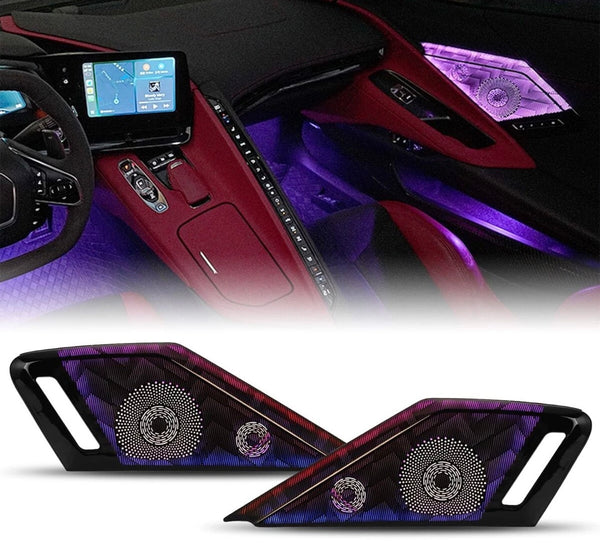 RGB LED Smartphone Light Door Sound Speaker Cover Trim For Corvette C8 2020-2026