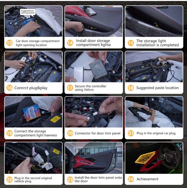 RGB LED Smartphone Light Door Sound Speaker Cover Trim For Corvette C8 2020-2026