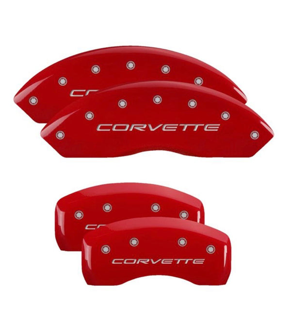 MGP 4 Caliper Covers Engraved Front & Rear C5/Corvette Red finish black
