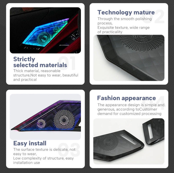 RGB LED Smartphone Light Door Sound Speaker Cover Trim For Corvette C8 2020-2026