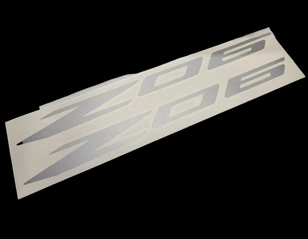 Z06 Decals (2pk) Corvette Racing 12" Accent Rocker Panel Window Stickers C5Z C6Z C7Z C8Z LSX LTX (Gloss White & Red)