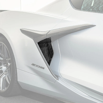 Corvette C8 Z06 Aluminum Black Rear Side Intake Mesh Grille Inserts