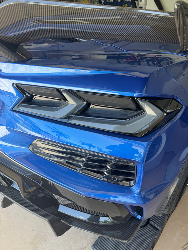 2020+ Corvette C8 Stingray/Z06 Euro Smoke Style LED Taillights Amber Sequential Pair