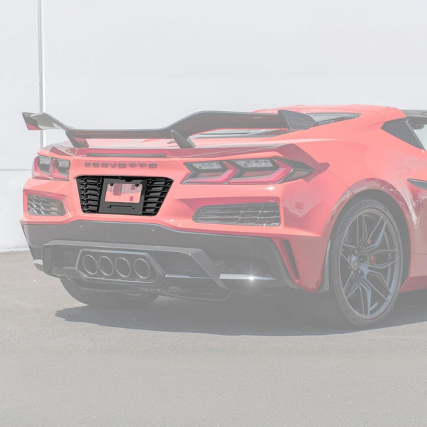 Corvette C8 Z06 License Plate Backing Carbon Flash