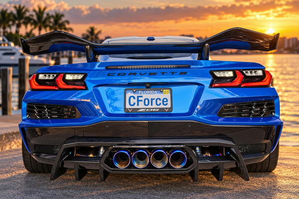 2023-UP Corvette C8 Z06 Rear Bumper Finned Diffuser Carbon Flash Metallic
