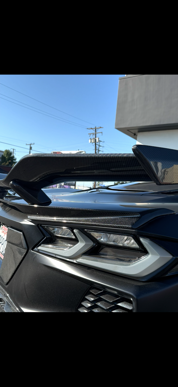 2020-2026 Corvette C8 Type-Z06 Z07 Style Rear Spoiler 2pc For Z06 / ERay Carbon Fiber