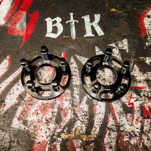 Rvng 5x112/5x120 F&G 12.5 & 15mm Wheel Spacers w/ extended lugs