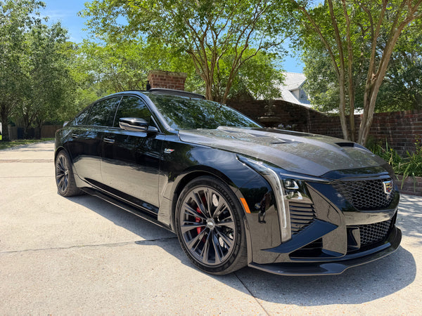 2020-2026 Cadillac CT5 / V-Blackwing Type-Terminator w/Glass Double Sided Carbon Fiber Hood, Top Gloss, Bottom Matte