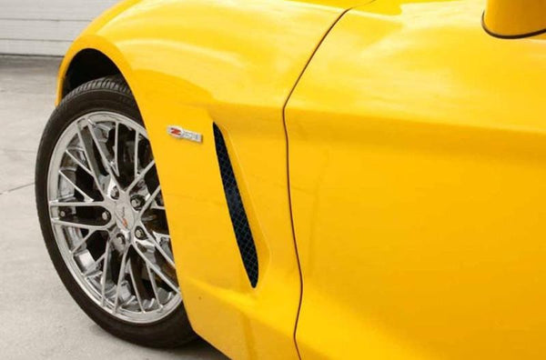 2005-2013 C6 Corvette - Side Vent Grilles 2Pc| Blakk Stealth Stainless Laser Mesh