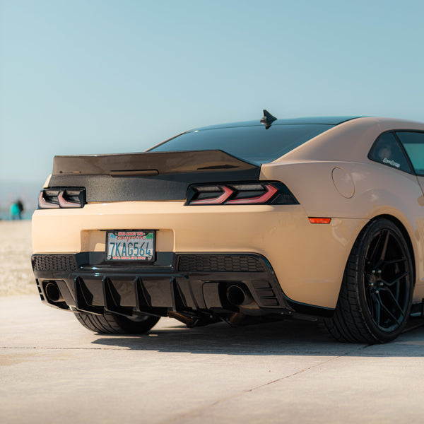 2014-2015 Chevy Camaro Evo Style Shark Fins Rear Diffuser Quad/Single Tips