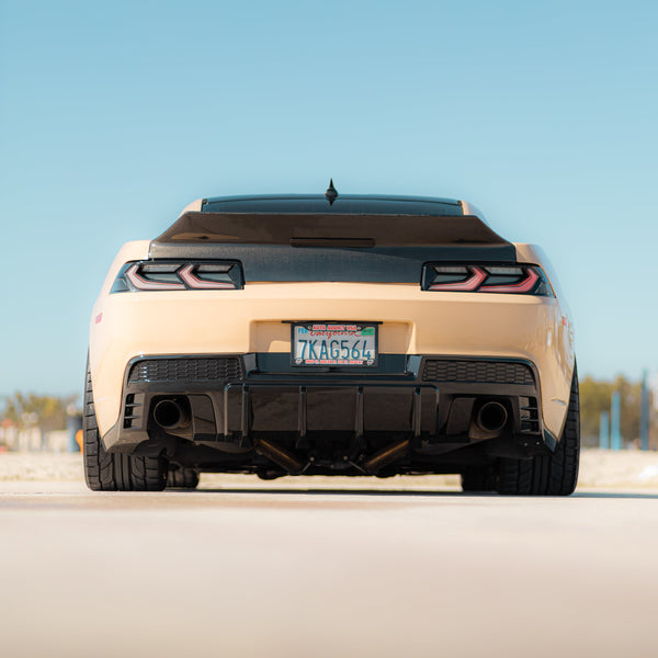 2014-2015 Chevy Camaro Evo Style Shark Fins Rear Diffuser Quad/Single Tips