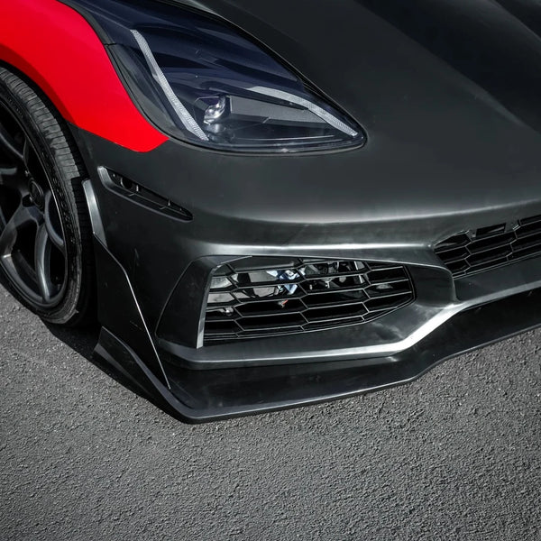 2005-2013 Corvette C6 Base | C7 ZR1 Style Front Bumper Conversion Kit Surface Finish Primed Black