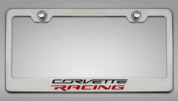 2020-2026 C8 CORVETTE - CORVETTE RACING STYLE LICENSE PLATE FRAME | STAINLESS STEEL