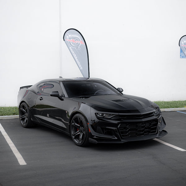 2019-2025 Chevy Camaro ZL1 1LE Track Package Front Bumper Conversion 13pcs Full Kit Flat BLK for RS Headlights