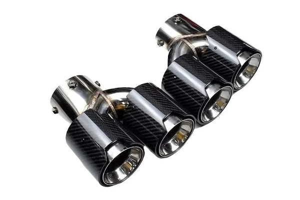 Carbon Fiber Dual Exhaust Tips for BMW M340i M240i M440i | G20 G42 G22 G23 G26 | Y-Pipe Single-to-Dual Conversion | Sold as Pair