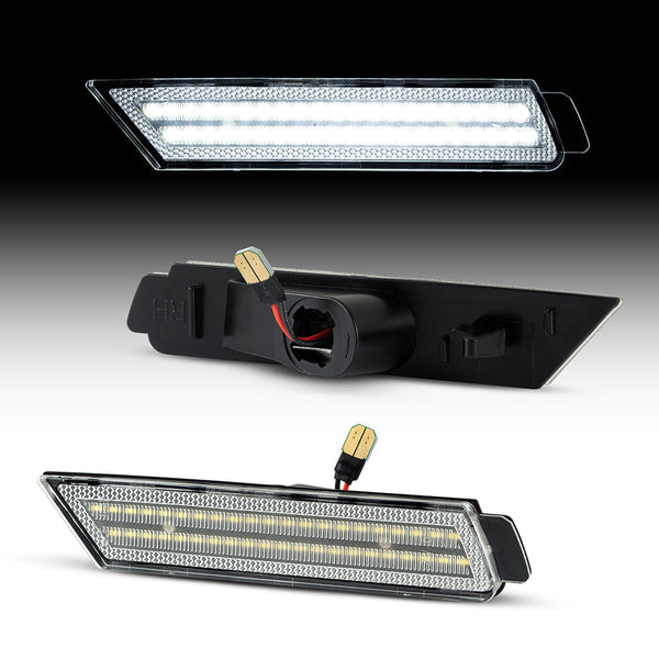 2010-2015 Chevrolet Camaro Clear White LED Side Markers Set