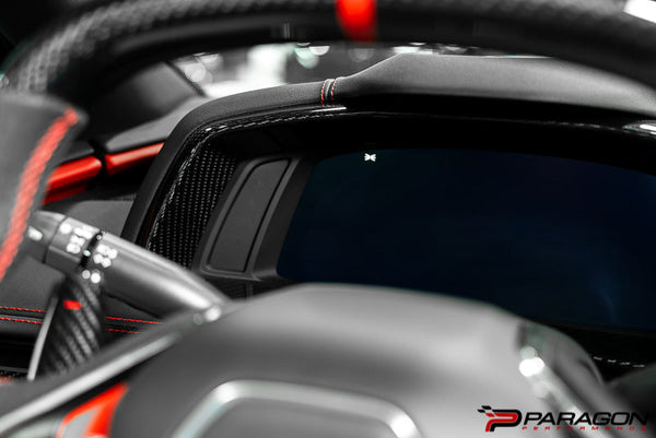 Paragon Performance C8 Corvette Carbon Fiber Gauge Cluster Trim