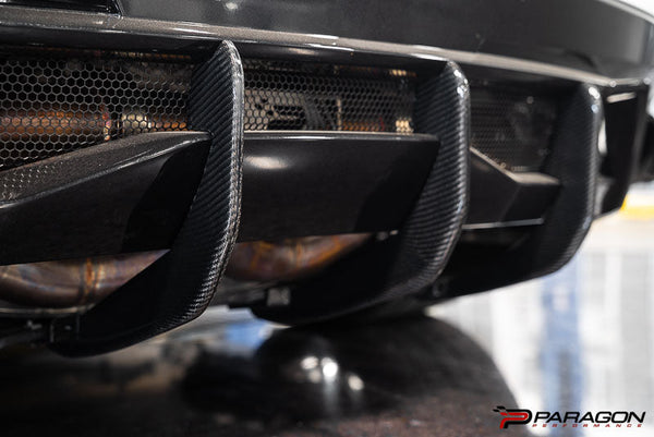 Paragon Performance C8 Corvette Rear Diffuser Strakes - Carbon Flash