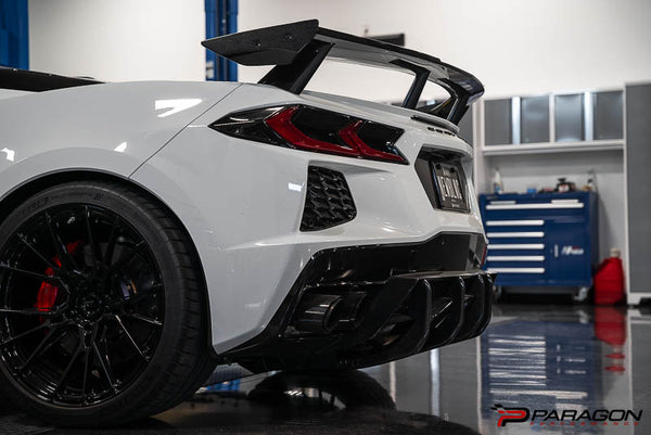 Paragon Performance C8 Corvette Rear Diffuser Strakes - Carbon Flash
