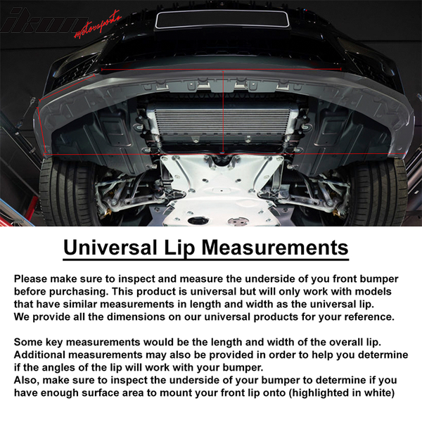 Universal Front Bumper Lip Splitter Chin Spoiler Side Skirt PVC