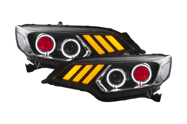 Honda Fit/Jazz 3rd Gen(GK/GH/GP) Black Demon Eyes Dual Beam Projector [Mustang Style] Headlights (2015 - 2020)