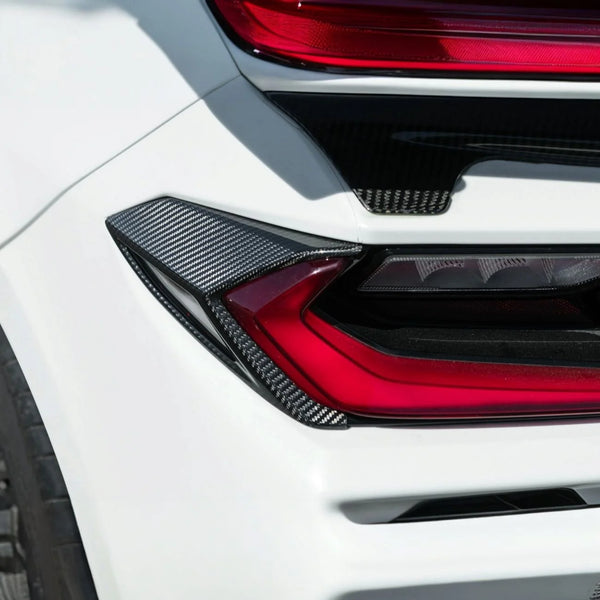 Corvette C8 Dry Carbon Fiber Rear Taillight Side Trim Panel Cover Overlays