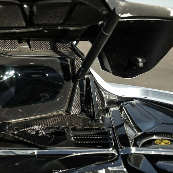 Corvette C8 Dry Carbon Fiber Rear Hatch Hinge Pillar Trim Cover Overlays