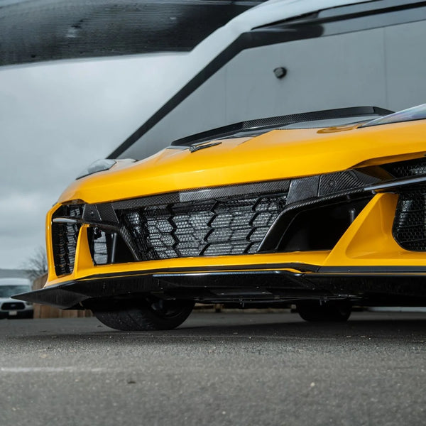 Corvette C8 Carbon Fiber Front Grille Tow Cover Kit