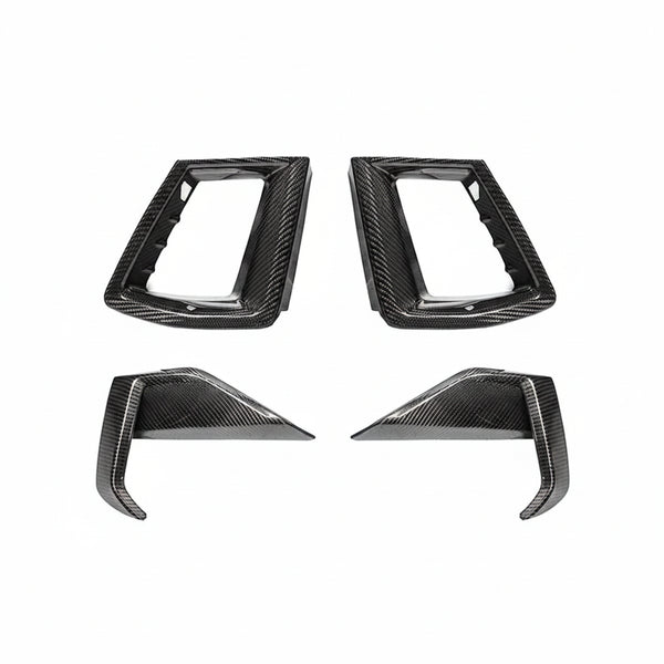 2024+ Ford Mustang GT DRY CARBON FIBER Front Side Grille Inserts
