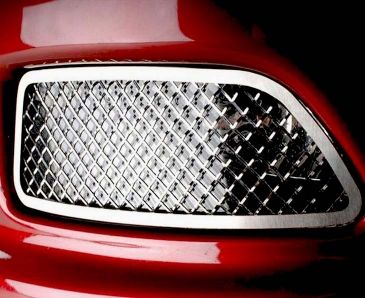 2005-2013 C6 Corvette - Driving Light Covers Laser Mesh 2Pc | Polished Stainless Steel