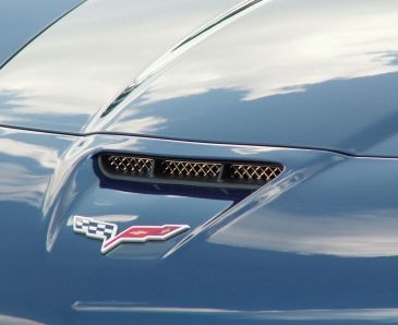 2006-2013 Z06/GS/ZR1/C6 Corvette - Laser Mesh Hood Vent Grilles | Polished Stainless Steel