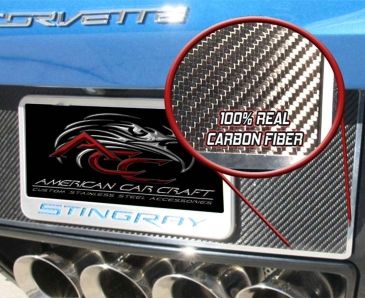 2014-2019 C7 Corvette Stingray - Tag Back-Plate | Carbon Fiber With Stainless Steel Trim