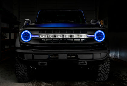 Oracle 2021-2023 Ford Bronco Headlight Halo Kit w/DRL Bar - Base Headlights -w/RF Cntrl