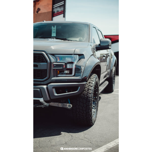 Anderson Composites 17-18 Ford Raptor Type Wide Fender Flares (Front)