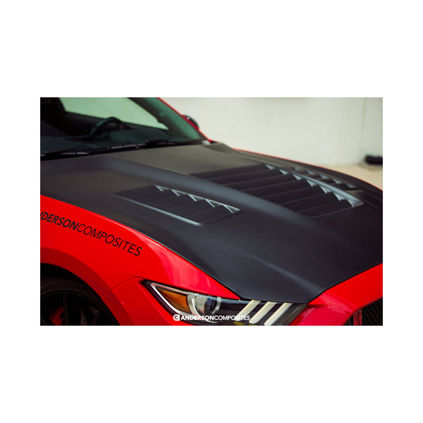 Anderson Composites 15-19 Ford Mustang Shelby GT350 Type-CR Double Sided Carbon Fiber Hood