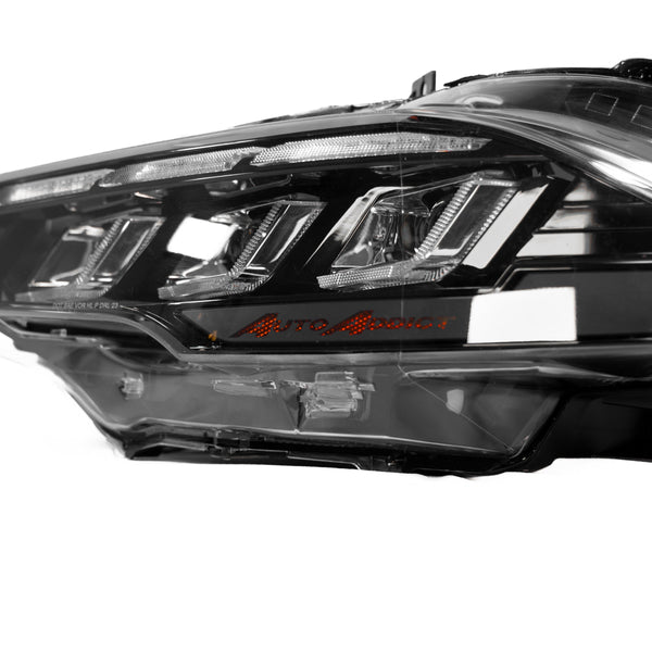 2018-2023 Ford Mustang Projector Headlights S650 Style LED Amber Sequential Turn Signals