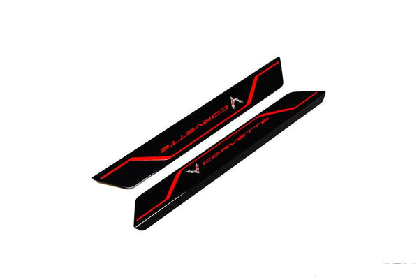 AMT C8 Corvette Carbon Flash "CORVETTE" Door Sill Plate Covers